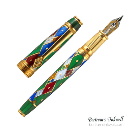 David Oscarson Harlequin Emerald Green Fountain Pen