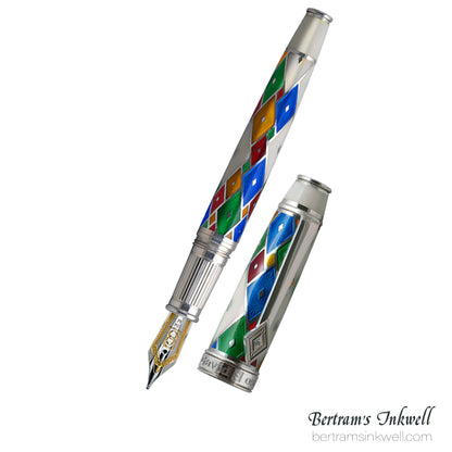David Oscarson Harlequin Opalescent White/Pearl Fountain Pen