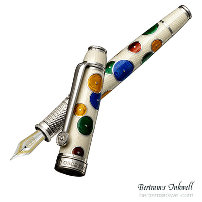 David Oscarson Pierrot and Pierrette White Fountain Pen