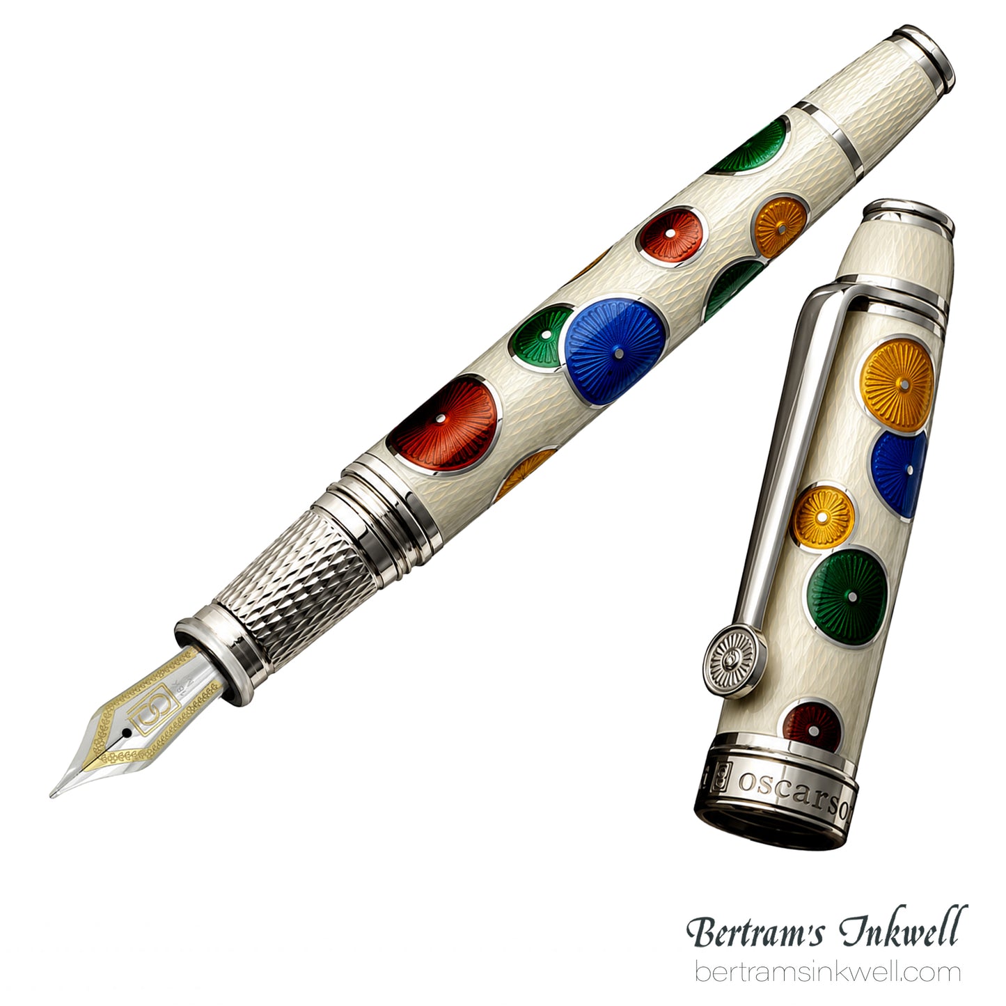 David Oscarson Pierrot and Pierrette White Fountain Pen