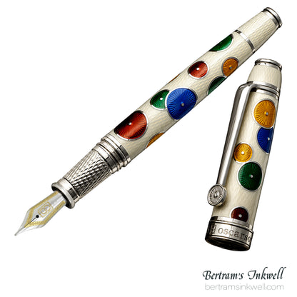 David Oscarson Pierrot and Pierrette White Fountain Pen