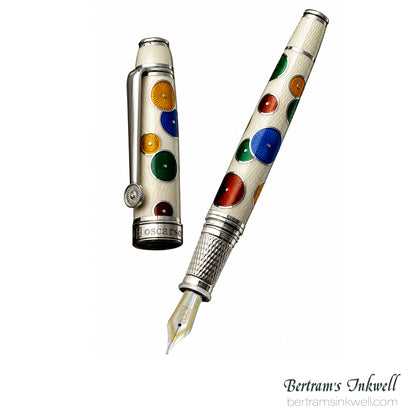 David Oscarson Pierrot and Pierrette White Fountain Pen