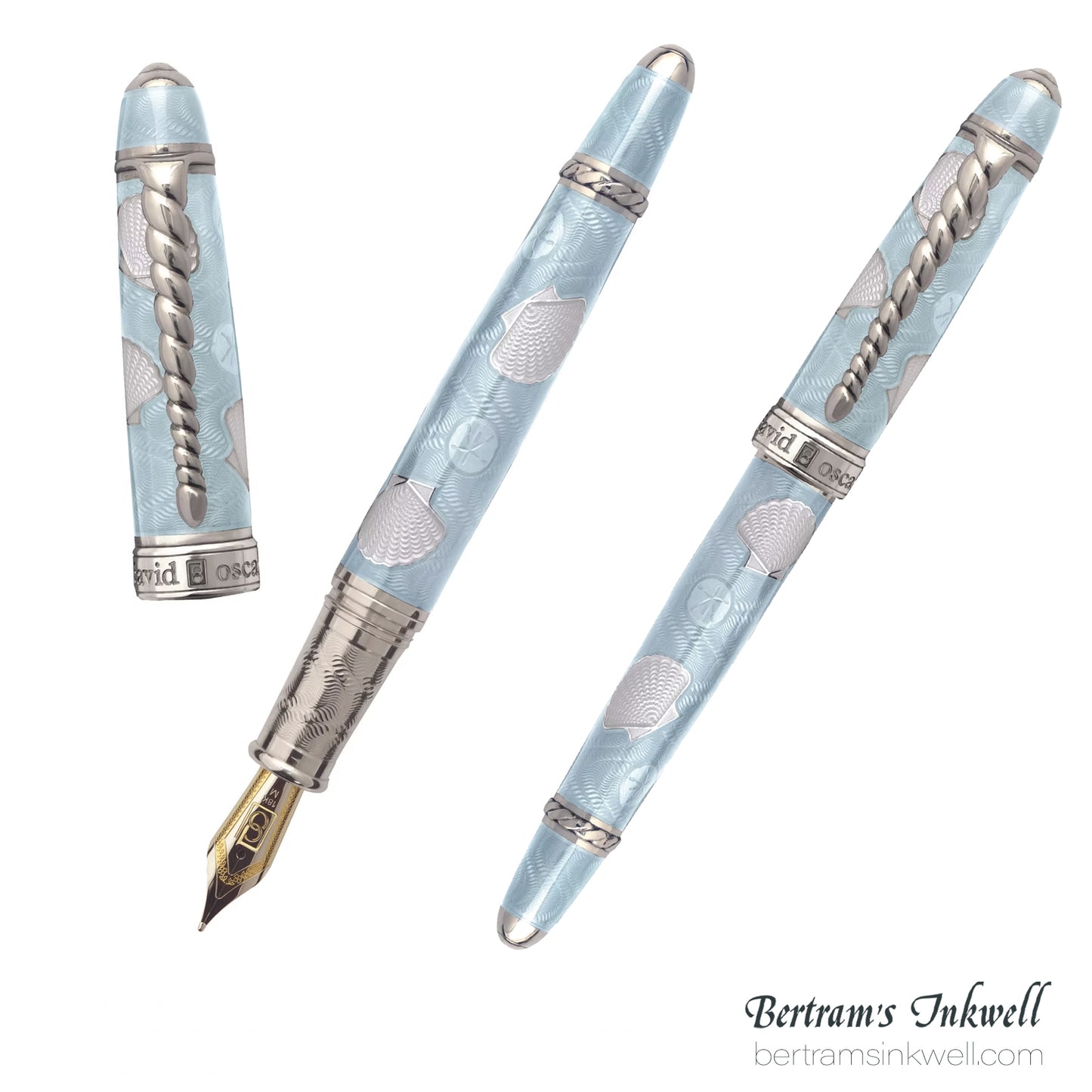 David Oscarson Seaside Ocean Aquamarine/White Fountain Pen