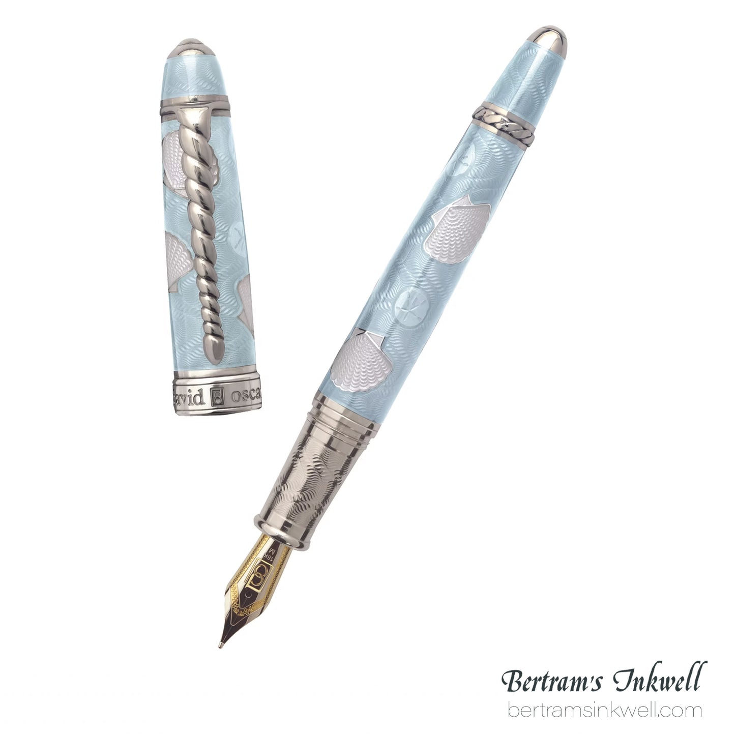 David Oscarson Seaside Ocean Aquamarine/White Fountain Pen