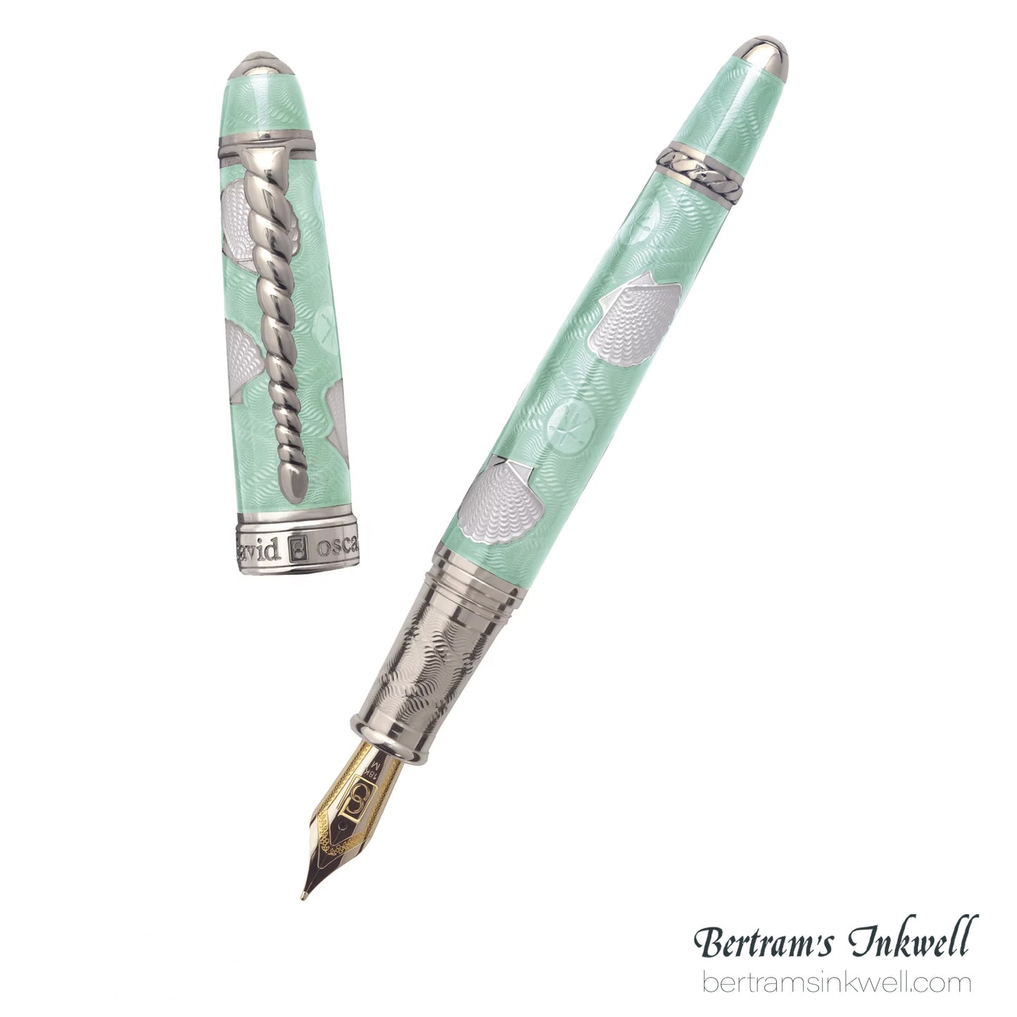David Oscarson Seaside Ocean Seafoam Green/White Fountain Pen