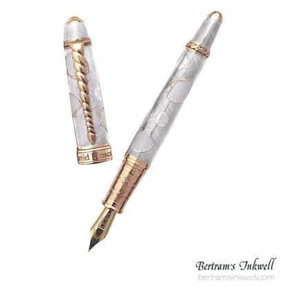 David Oscarson Seaside Ocean White Sand/Rose Gold Vermeil Fountain Pen