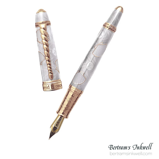 David Oscarson Seaside Ocean White Sand/Rose Gold Vermeil Fountain Pen