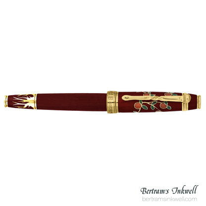 David Oscarson Tree of Life Red with Orange and Green Fountain Pen
