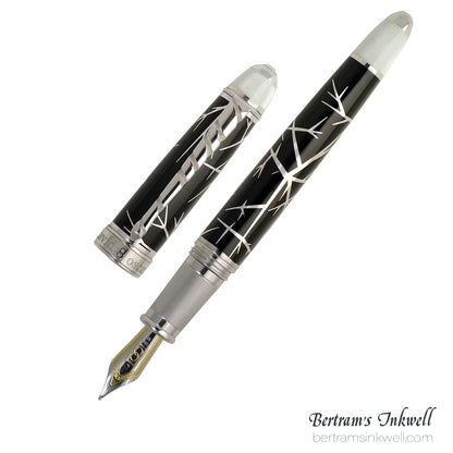 David Oscarson Winter Black & Rhodium Fountain Pen
