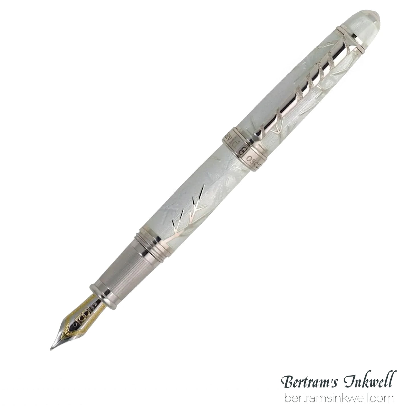 David Oscarson Winter White & Rhodium Fountain Pen