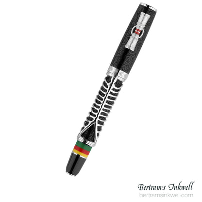 Delta Indigenous People Simbu Dancing Skeletons - Black Resin - Sterling Silver Cage (Limited Edition) Rollerball