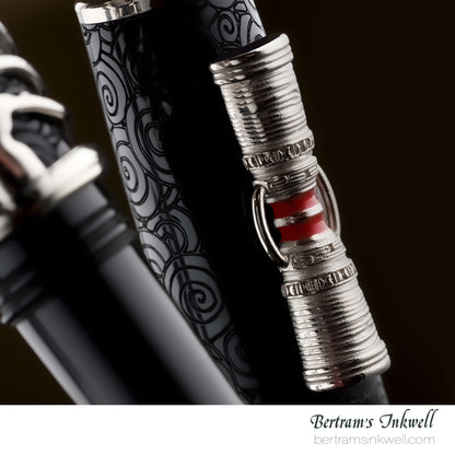 Delta Indigenous People Simbu Dancing Skeletons - Black Resin - Sterling Silver Cage (Limited Edition) Rollerball
