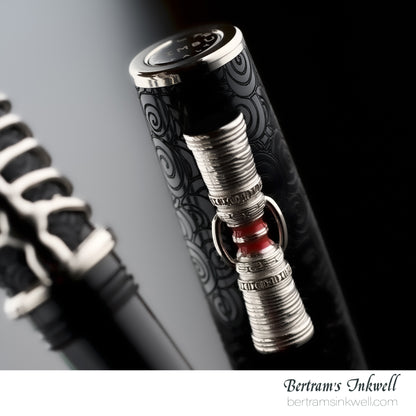 Delta Indigenous People Simbu Dancing Skeletons - Black Resin - Sterling Silver Cage (Limited Edition) Rollerball