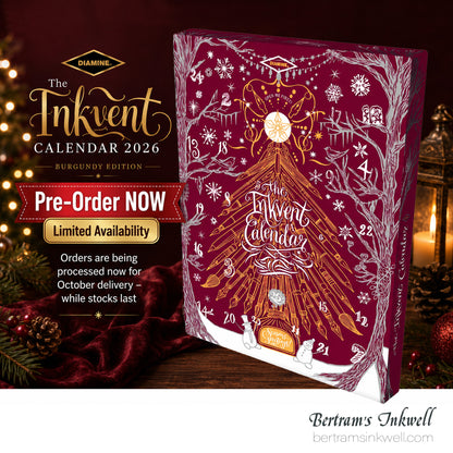Diamine 2026 InkVent Advent Calendar Burgundy, 25 ink bottles