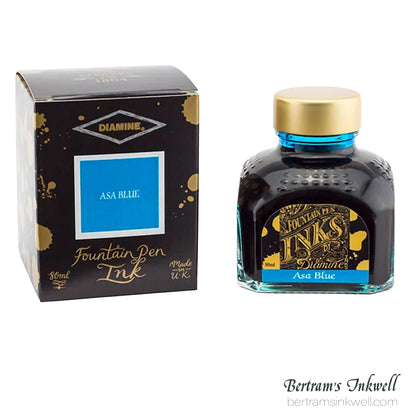 Diamine Asa Blue Fountain Pen Ink Bottle 80ml