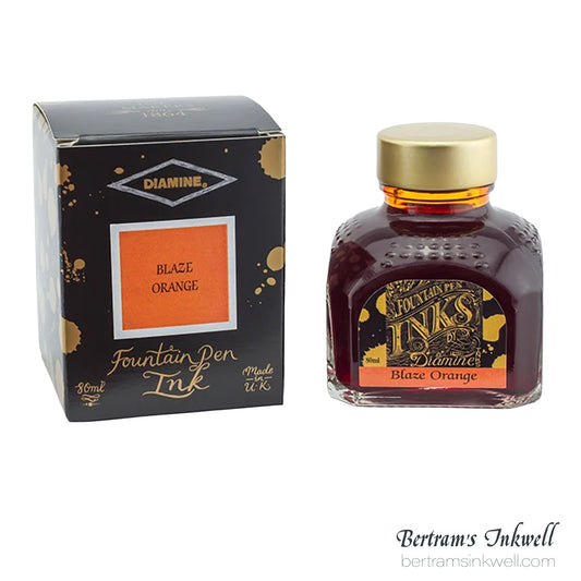 Diamine Blaze Orange Fountain Pen Ink Bottle 80ml