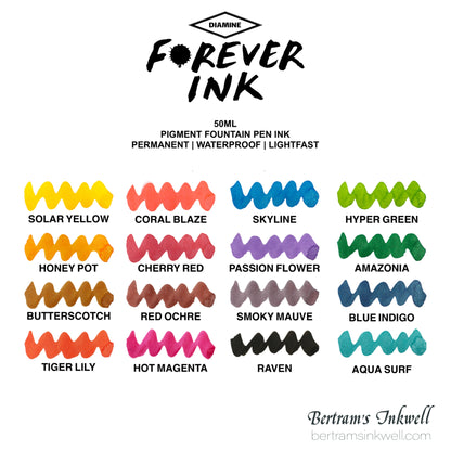 Diamine Forever Permanent Pigment Bottled Ink Hyper Green 50ml
