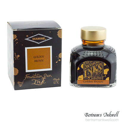 Diamine Golden Brown Fountain Pen Ink Bottle 80ml