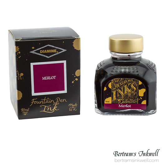 Diamine Ink Merlot Fountain Pen Ink Bottle 80ml