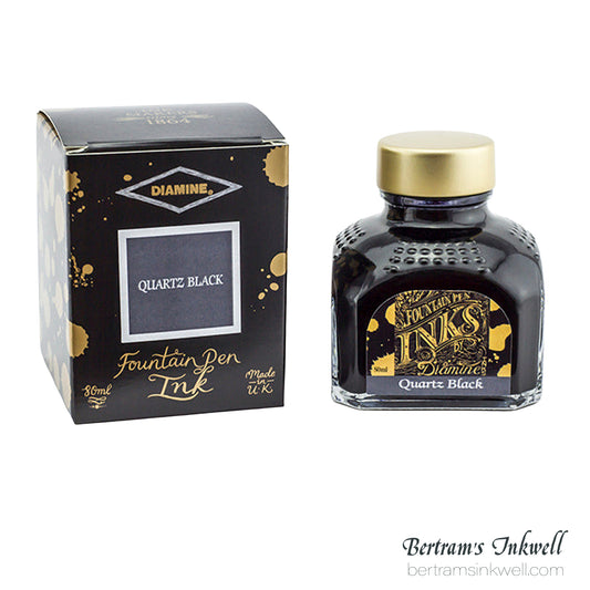 Diamine Ink Quartz Black Fountain Pen Ink Bottle 80ml