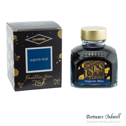 Diamine Majestic Blue Fountain Pen Ink Bottle 80ml