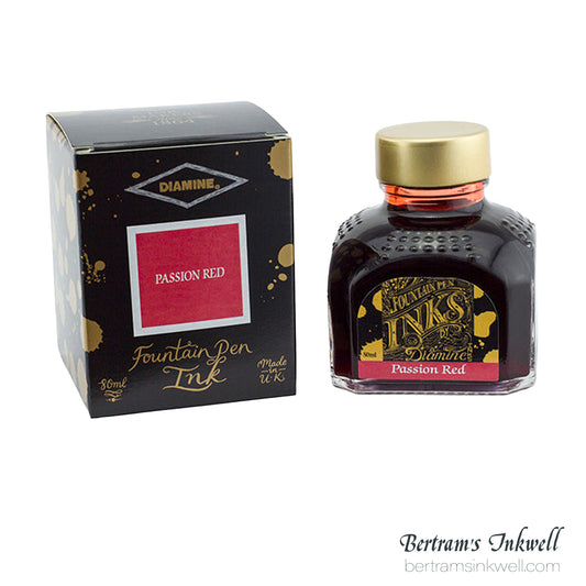 Diamine Passion Red Fountain Pen Ink Bottle 80ml