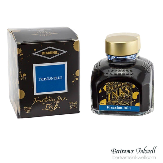 Diamine Prussian Blue Fountain Pen Ink Bottle 80ml