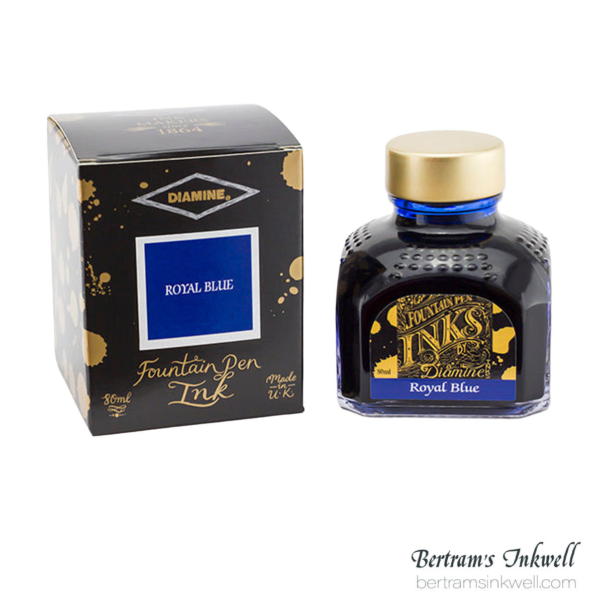 Diamine Royal Blue Fountain Pen Ink Bottle 80ml