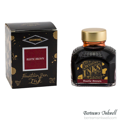 Diamine Rustic Brown Fountain Pen Ink Bottle 80ml