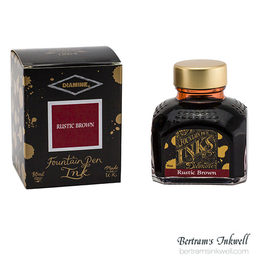 Diamine Rustic Brown Fountain Pen Ink Bottle 80ml