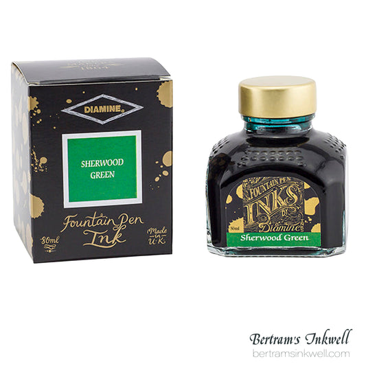 Diamine Sherwood Green Fountain Pen Ink Bottle 80ml