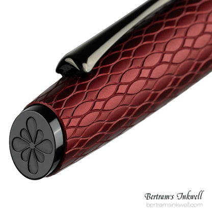 Diplomat Cobra Burgundy Red Guilloche Rollerball