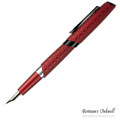 Diplomat Cobra Burgundy Red Guilloche Fountain Pen