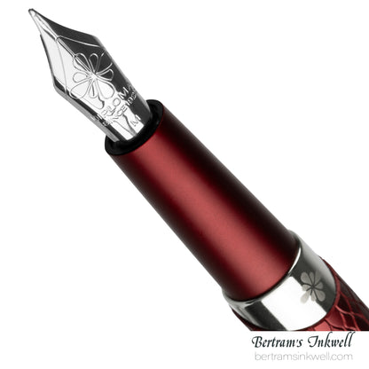 Diplomat Cobra Burgundy Red Guilloche Fountain Pen
