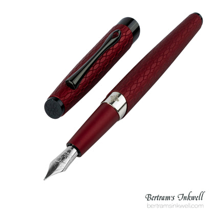 Diplomat Cobra Burgundy Red Guilloche Fountain Pen