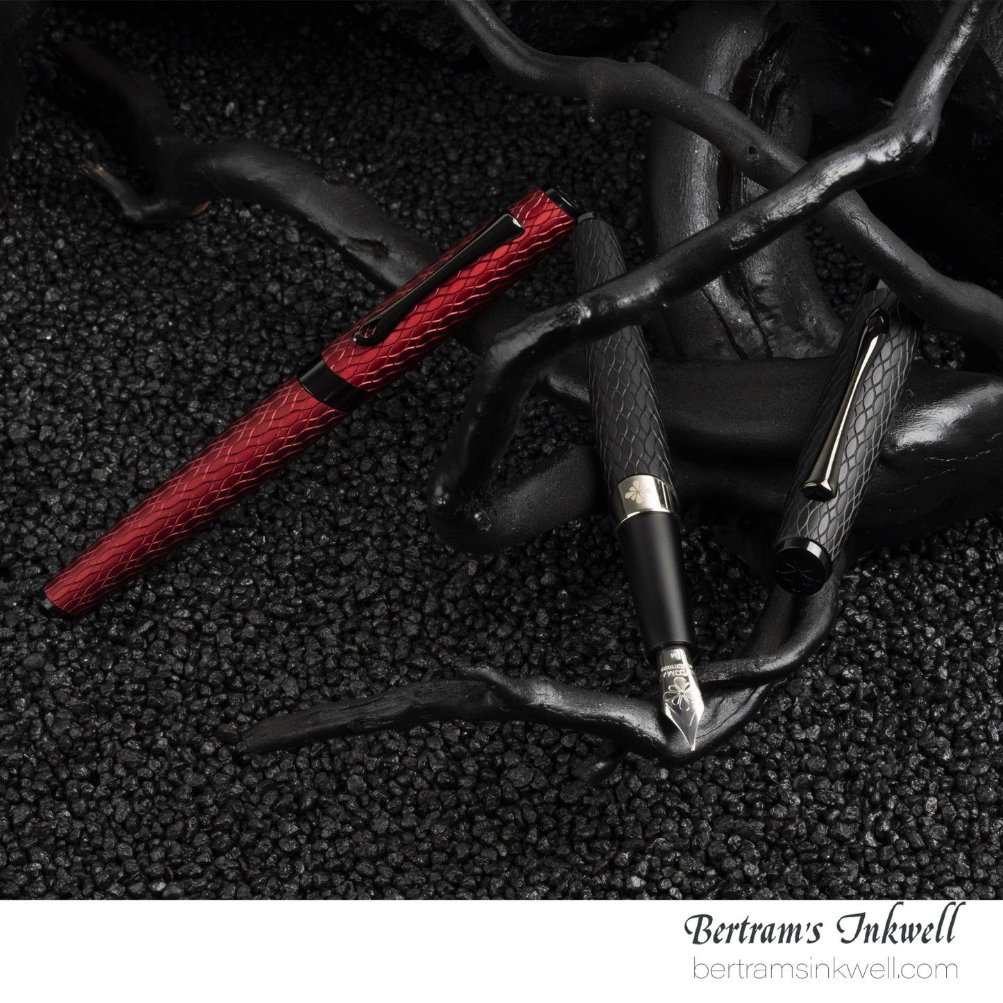 Diplomat Cobra Matte Black Guilloche Fountain Pen