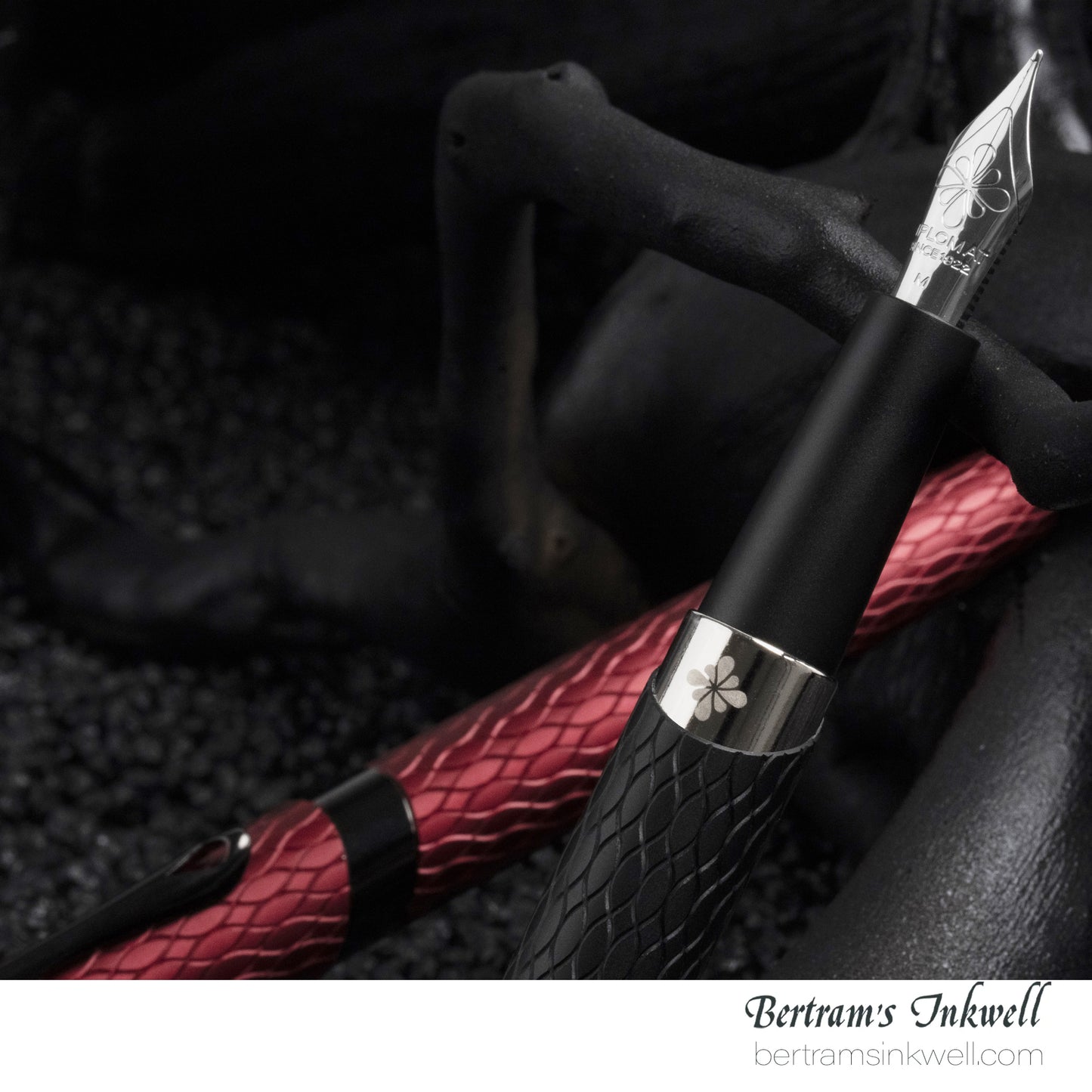 Diplomat Cobra Matte Black Guilloche Fountain Pen