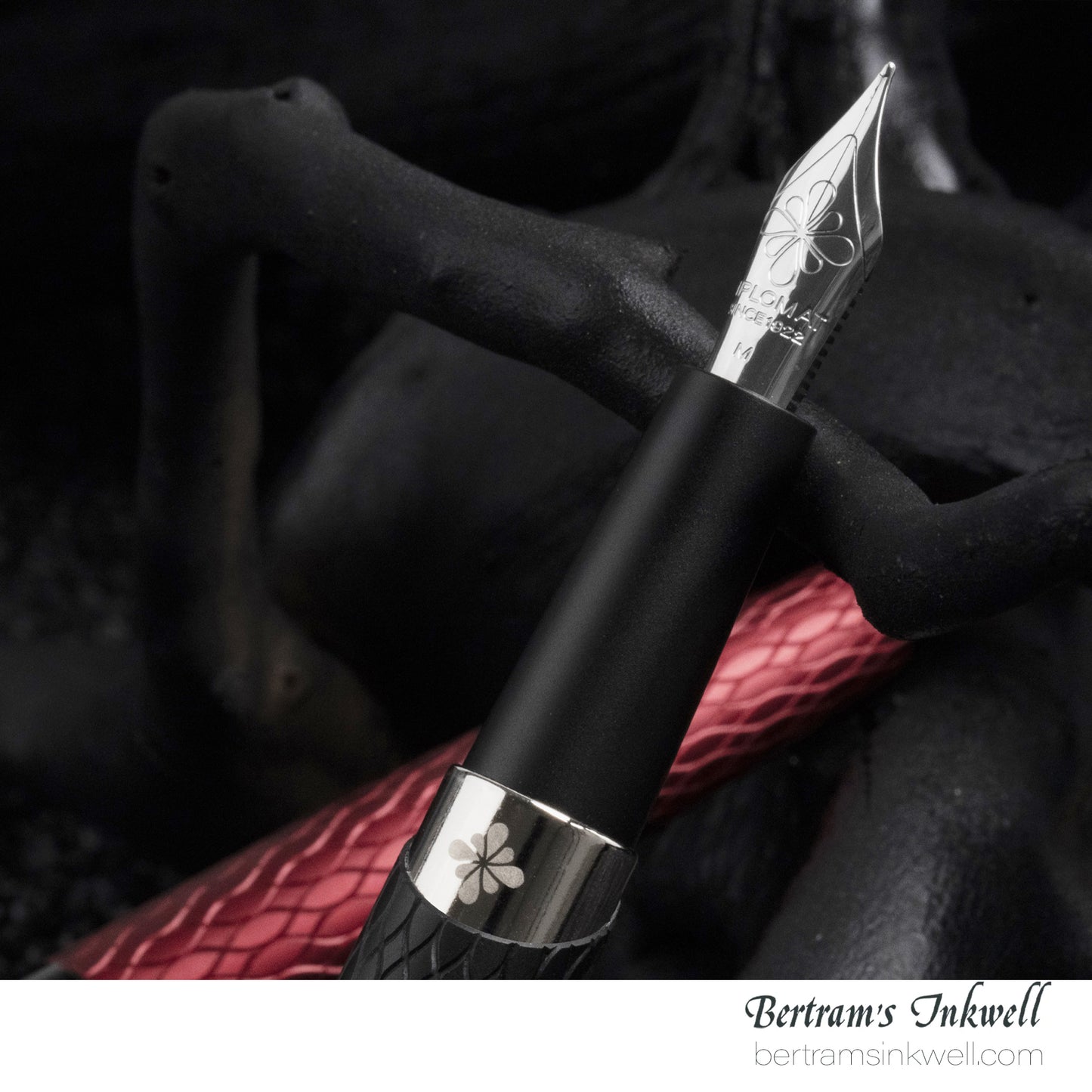 Diplomat Cobra Matte Black Guilloche Fountain Pen