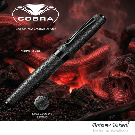 Diplomat Cobra Matte Black Guilloche Fountain Pen