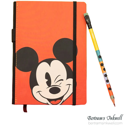 Disney "Mickey And Friends" Notebook And Pencil - Mickey Mouse And Minnie Mouse