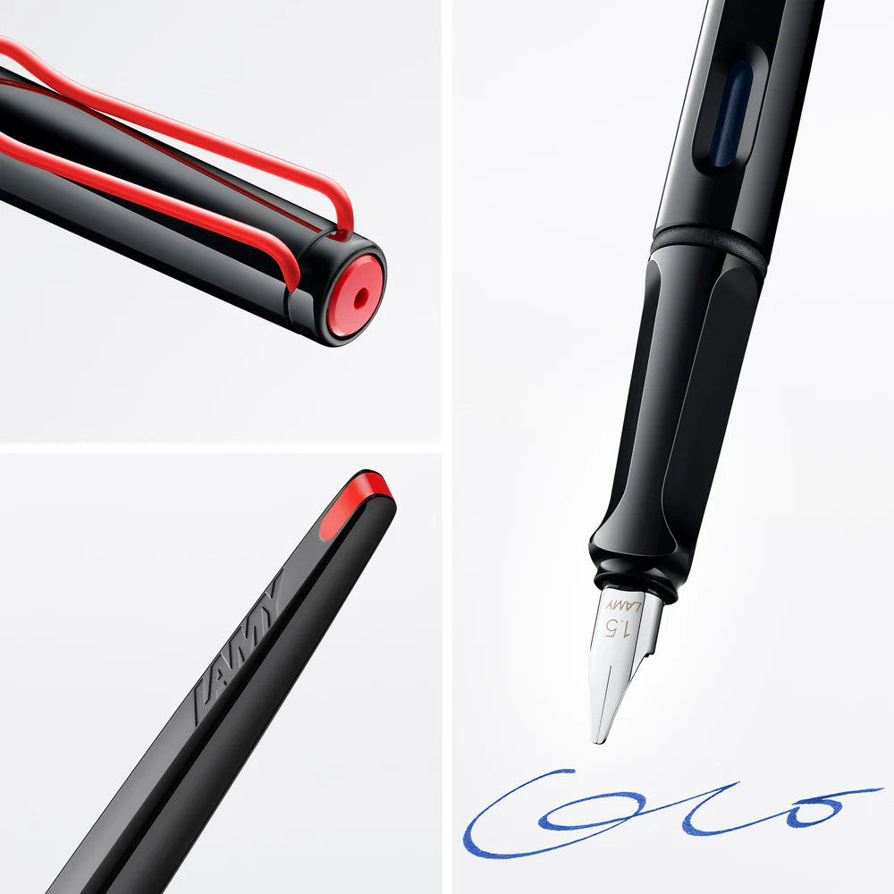 Lamy Joy AL Shiny Black with Red Clip Calligraphy Fountain Pen