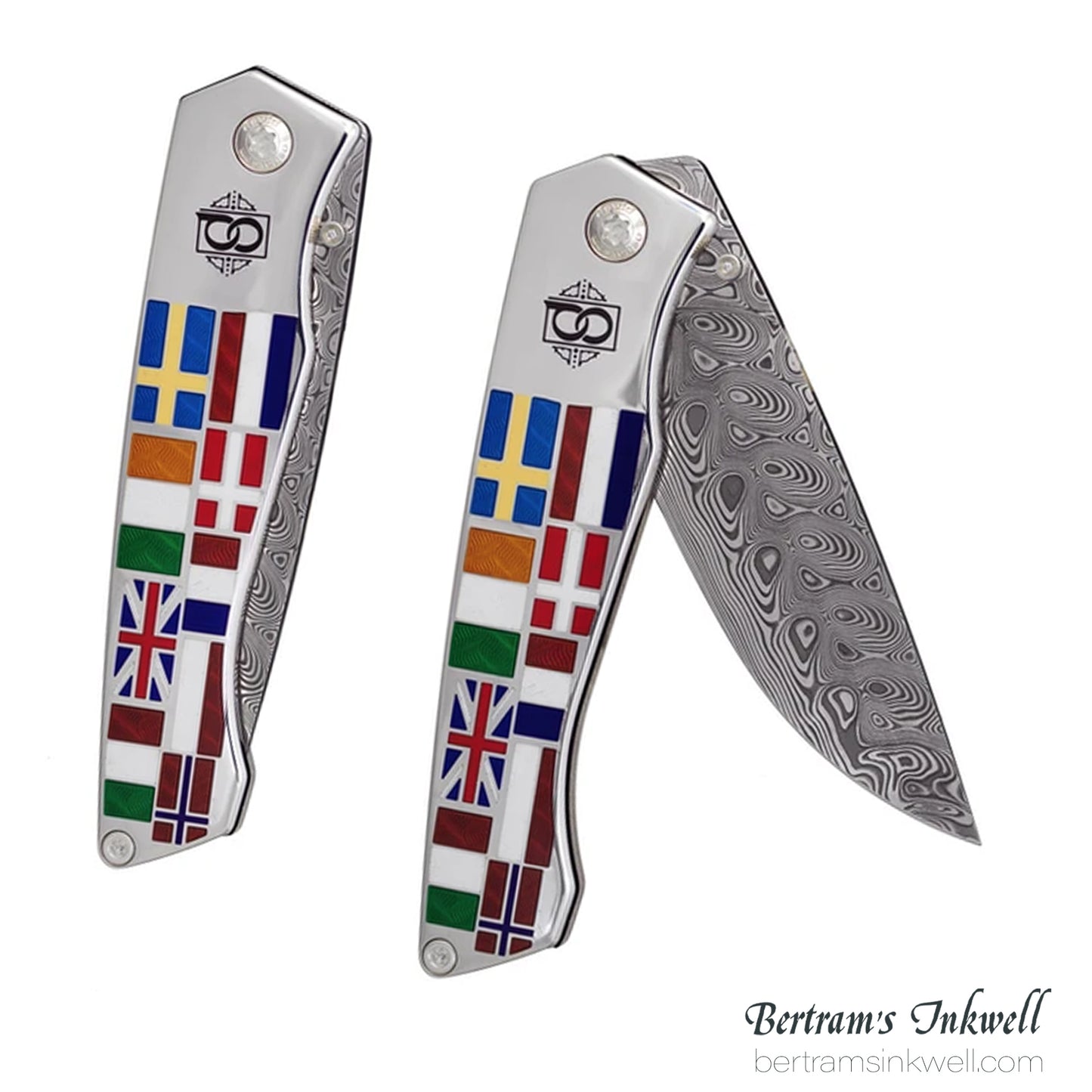 David Oscarson Ellis Island Translucent Ruby Red Hard Enamel Folding Knife