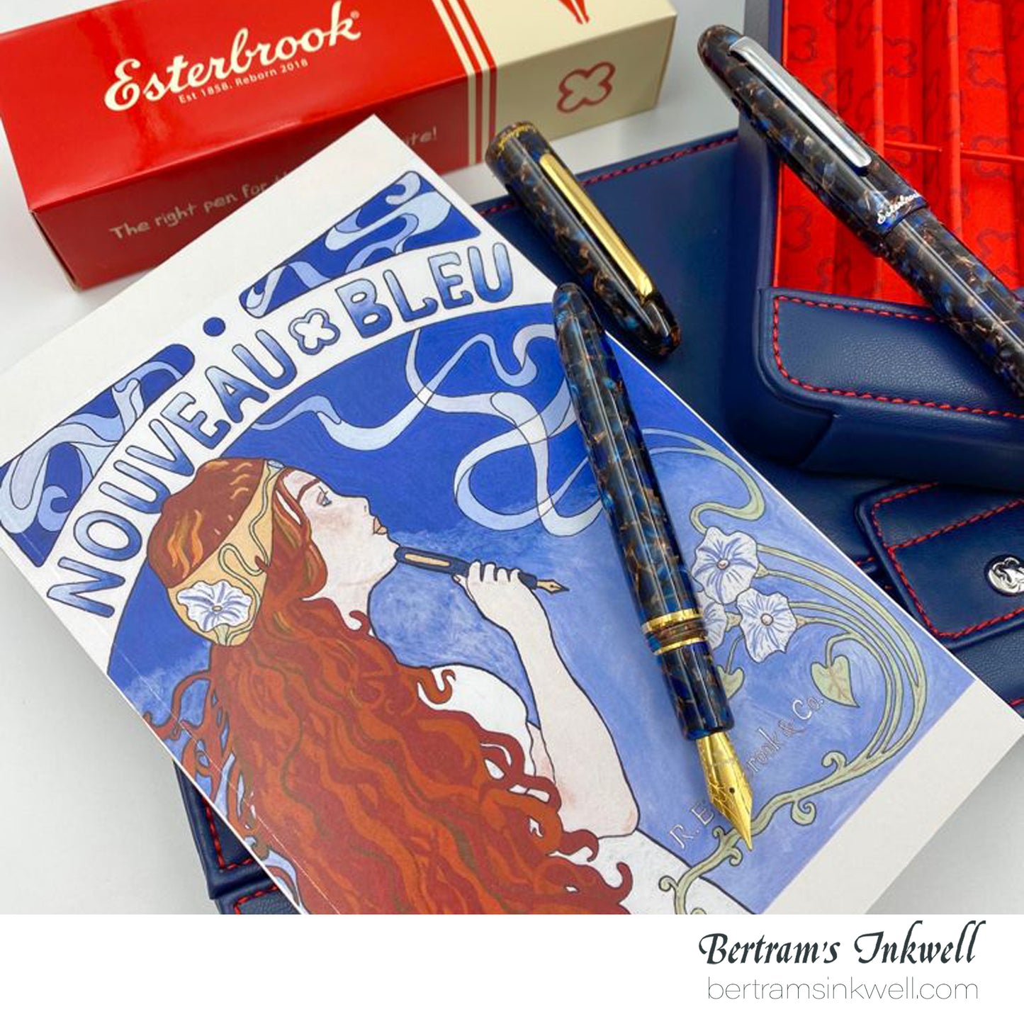 Esterbrook Estie Nouveau Bleu Regular Size Gold Trim Fountain Pen