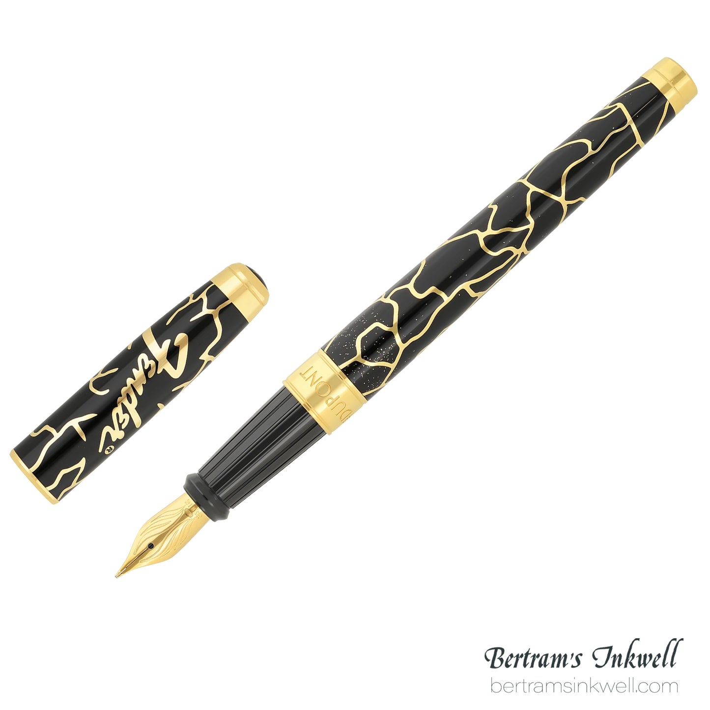 ST Dupont Line D Eternity Large Fender Black & Golden Fountain Pen