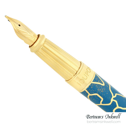 ST Dupont Line D Eternity Large Fender Blue & Golden Fountain Pen