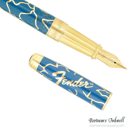 ST Dupont Line D Eternity Large Fender Blue & Golden Fountain Pen