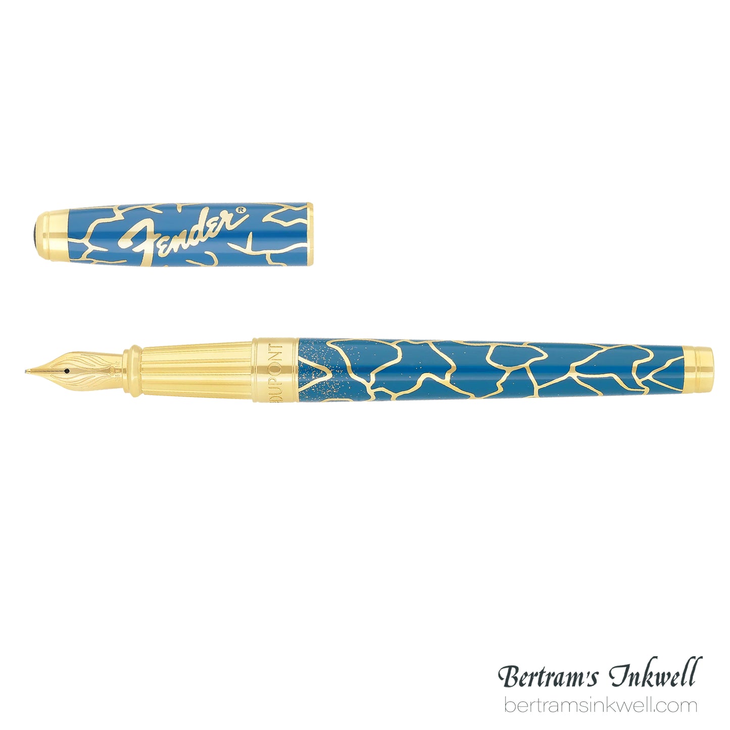 ST Dupont Line D Eternity Large Fender Blue & Golden Fountain Pen