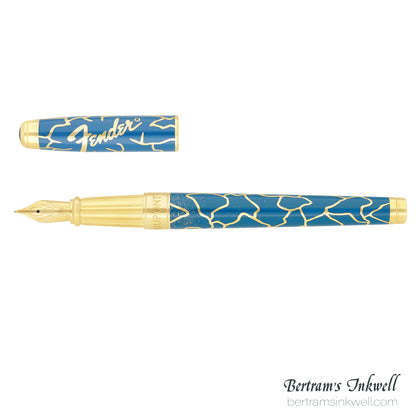 ST Dupont Line D Eternity Large Fender Blue & Golden Fountain Pen