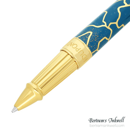 ST Dupont Line D Eternity Large Fender Blue & Golden Rollerball