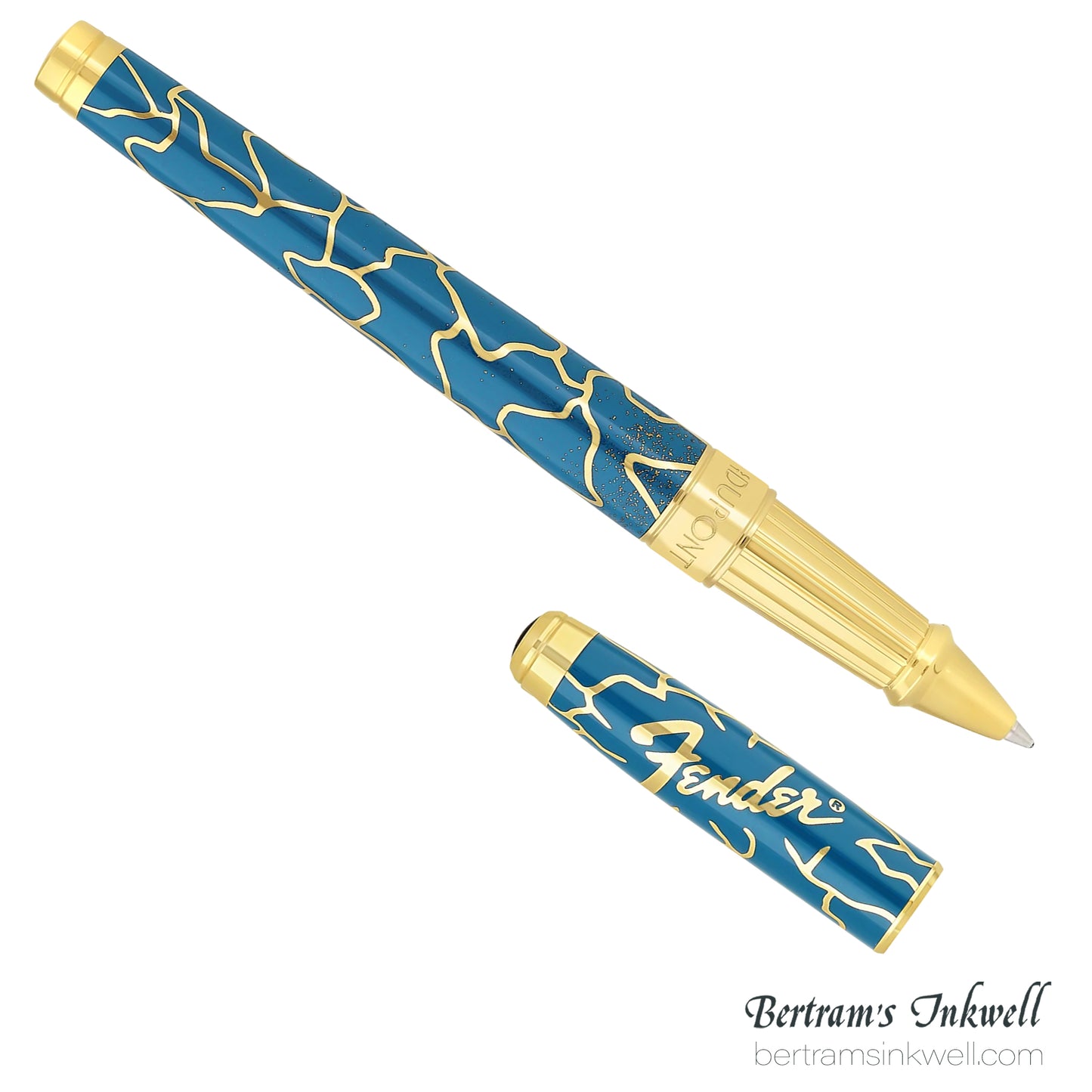 ST Dupont Line D Eternity Large Fender Blue & Golden Rollerball